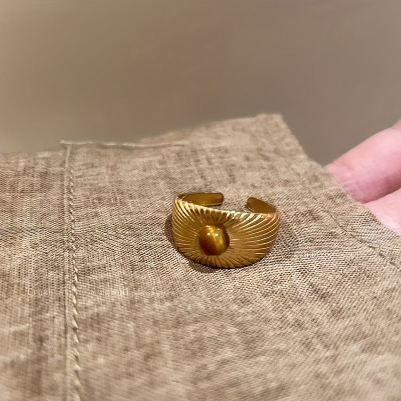 Wholesale Golden Sunflower Tiger Eye Ring